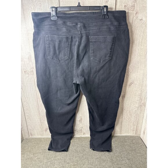 Terra & Sky 2 Pairs Womens Plus Size Jeggings 16W Black & Blue Stretch Denim - Picture 3 of 8